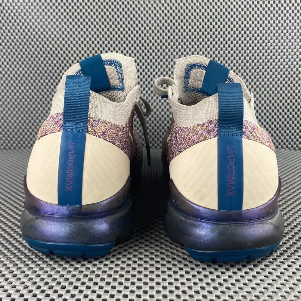 Nike Air VaporMax Flyknit 3 Running Shoes Womens 11 Cream Purple Logo Lace Up - Picture 7 of 12